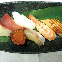 Hand-formed sushi (nigirizushi) platter